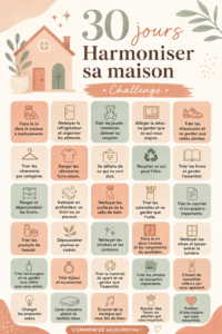 Une maison chaleureuse et harmonieusement décorée, prête pour le défi de 30 jours.