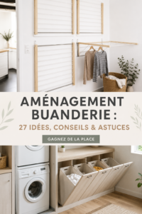 Aménagement moderne d'une buanderie avec des rangements fonctionnels