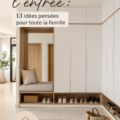 Entrée chaleureuse avec mobilier pratique et décoré de manière esthétique