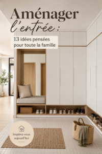 Entrée chaleureuse avec mobilier pratique et décoré de manière esthétique