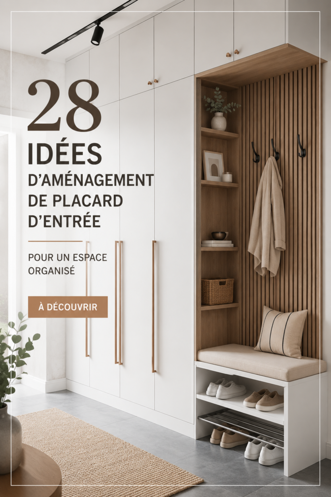 Aménagement d'un placard d'entrée moderne et organisé