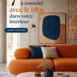 Intérieur apaisant avec des murs bleus et des accessoires colorés