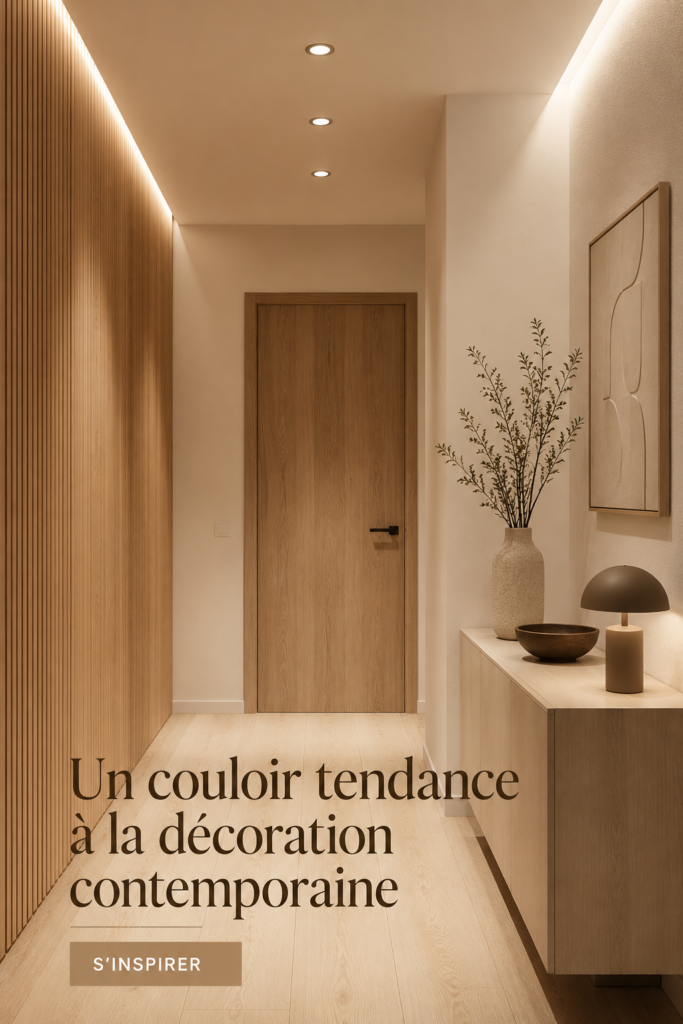Couloir moderne avec décoration élégante et accessoires stylés