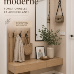 Un hall d'entrée moderne et accueillant avec des meubles pratiques et une décoration stylée.