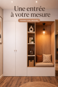 Une belle entrée décorée de manière personnalisée et chaleureuse.
