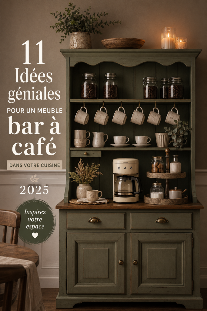 Un bar à café élégant dans une cuisine moderne avec des tasses et une machine à café