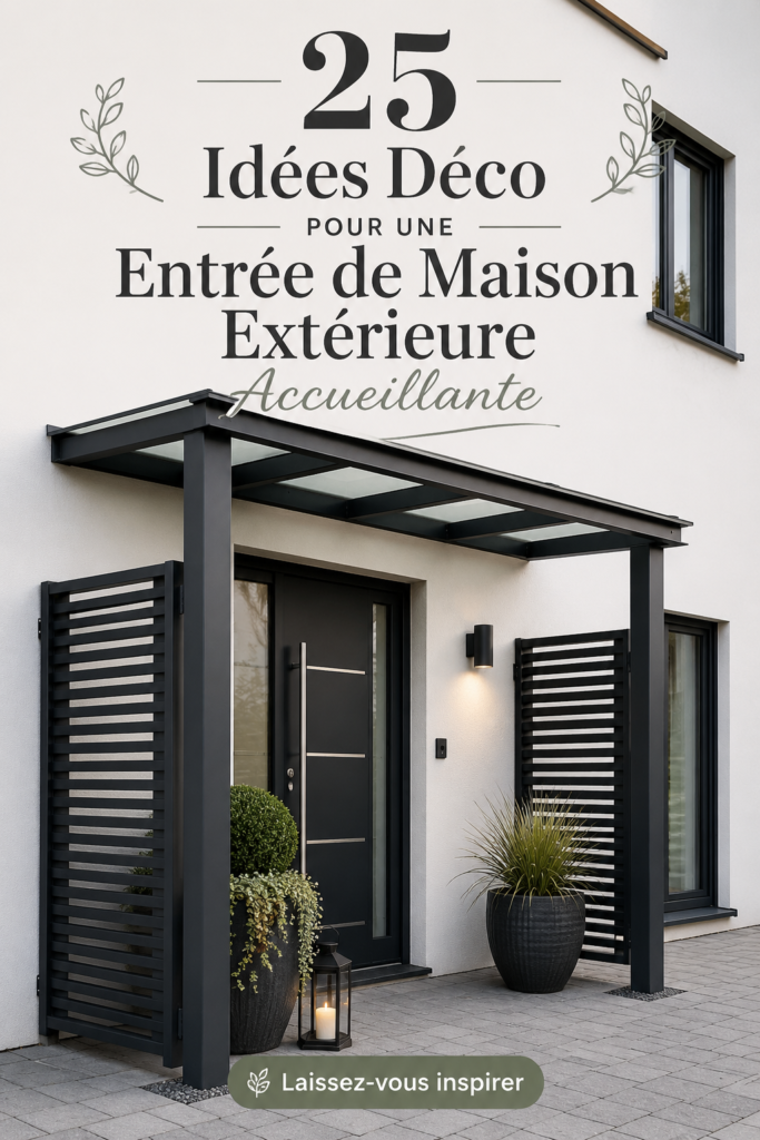 Entrée extérieure accueillante avec fleurs et mobilier décoratif