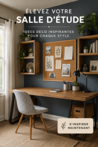 Espace d'étude lumineux avec une déco chaleureuse et inspirante