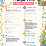 Liste de ménage de printemps à imprimer sur un bureau