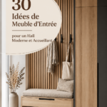 Meuble d'entrée moderne en bois dans un hall accueillant
