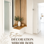Miroir en bois blanc lumineux dans une entrée moderne