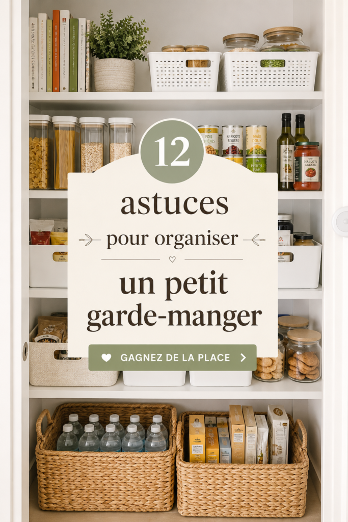 Garde-manger organisé avec des bocaux et des étagères