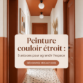 Un couloir étroit fraîchement peint dans des tons clairs pour agrandir l'espace