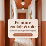 Un couloir étroit fraîchement peint dans des tons clairs pour agrandir l'espace