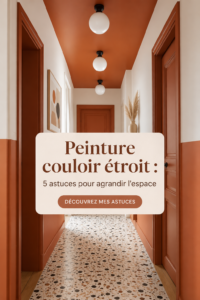 Un couloir étroit fraîchement peint dans des tons clairs pour agrandir l'espace
