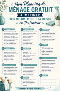 Un planning de ménage gratuit à imprimer pour une maison impeccable