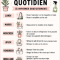 Planning de ménage imprimable avec des cases à cocher pour une routine quotidienne organisée