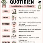 Planning de ménage imprimable avec des cases à cocher pour une routine quotidienne organisée