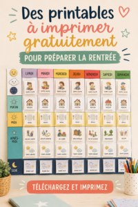 Femme souriante utilisant des printables pour organiser la rentrée