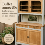 Buffet relooké des années 50 en bois avec une finition moderne