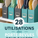 Exemple de porte-revues stylisé dans un cadre de salon moderne.