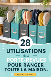 Exemple de porte-revues stylisé dans un cadre de salon moderne.