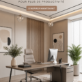Aménagement de bureau moderne et pratique pour travailler à domicile