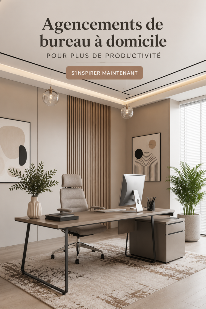 Aménagement de bureau moderne et pratique pour travailler à domicile