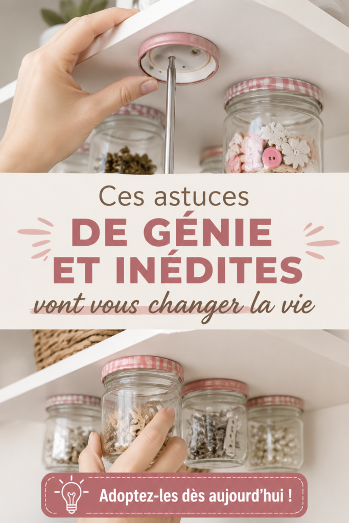 Une femme entourée de divers objets pratiques à utiliser au quotidien pour simplifier sa vie.