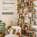Bibliothèque en bois massif Harmonie dans un salon élégant