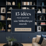 Bibliothèque murale moderne et élégante dans un salon lumineux