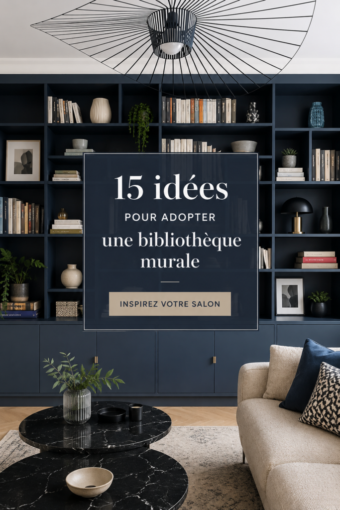 Bibliothèque murale moderne et élégante dans un salon lumineux