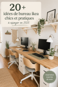 Un bureau Ikea chic et pratique avec une décoration moderne