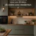 Un coin cuisine moderne et chaleureux bien aménagé.