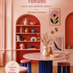 Intérieur cosy avec des murs pastel et des meubles clairs