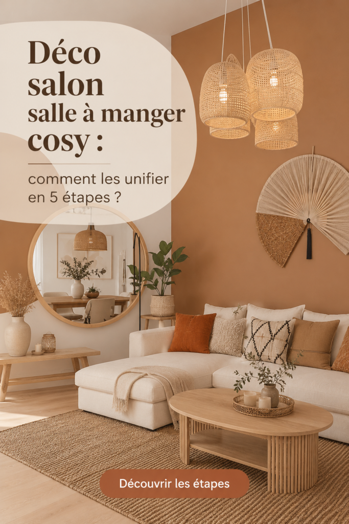 Une décoration chaleureuse et harmonieuse entre un salon et une salle à manger