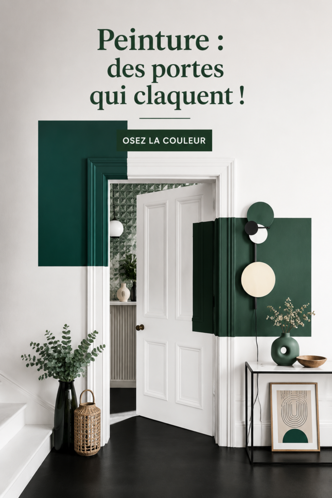 Image d'une porte fraîchement peinte dans une couleur tendance