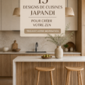 Cuisine Japandi moderne avec éléments en bois et décoration épurée