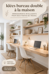 Aménagement d'un bureau double élégant et pratique pour deux postes de travail