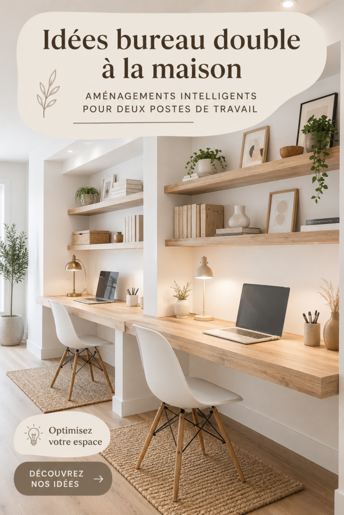 Aménagement d'un bureau double élégant et pratique pour deux postes de travail