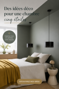 Chambre élégante décorée de meubles raffinés et d'accessoires chaleureux