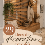 Un intérieur chaleureux mettant en valeur des tasseaux de bois décoratifs.