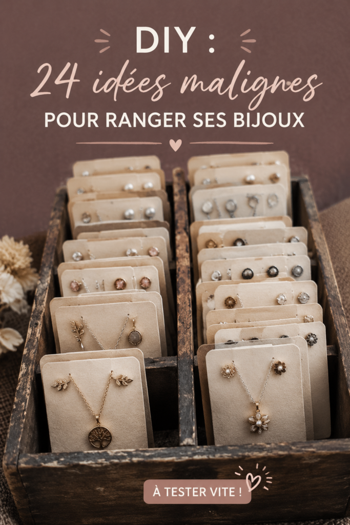 Idées créatives de rangement pour bijoux avec différents DIY