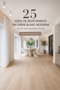 Un salon moderne avec parquet en chêne blanc et décoration chaleureuse