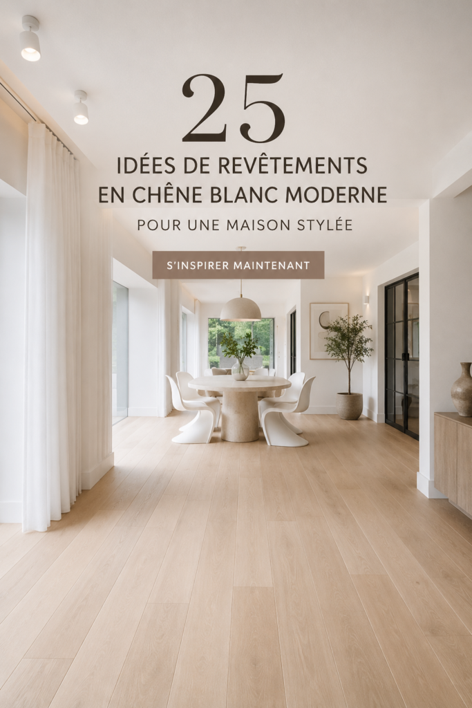 Un salon moderne avec parquet en chêne blanc et décoration chaleureuse