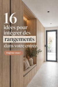 Une entrée bien organisée avec des solutions de rangement pratiques et esthétiques.