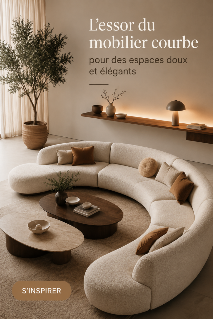 Salon moderne avec des meubles courbés aux lignes douces