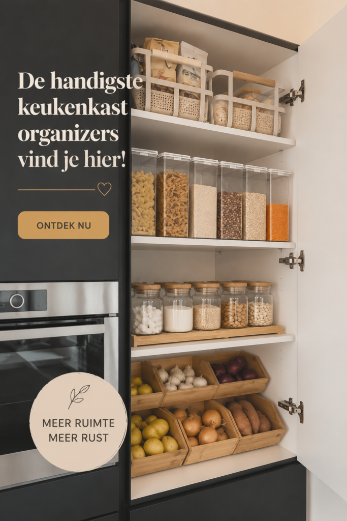 Une cuisine moderne avec des organisateurs élégants et pratiques en bois.