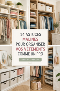 Dressing organisé avec des vêtements bien rangés et des accessoires pratiques.