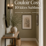 Couloir peint dans des teintes cosy avec des accessoires chaleureux